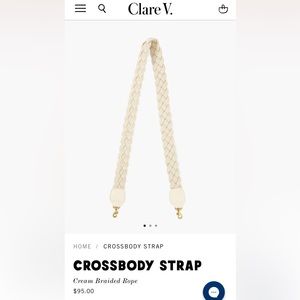 Clare V. Braided Shoulder Strap Cream